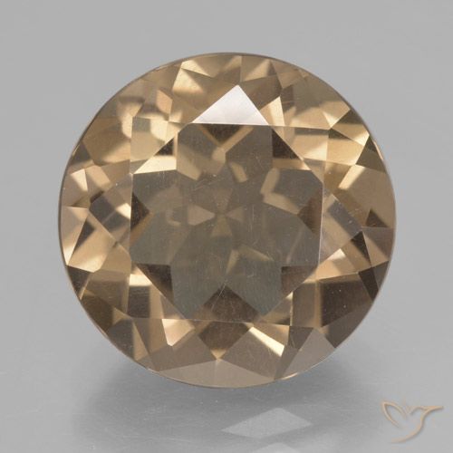 6.75ct Natural Marrón terroso claro cuarzo ahumado, Redondo, VVS-VS