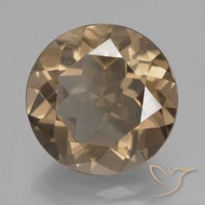 cuarzo ahumado Marrón terroso claro natural de 6.75 ct, Redondo, VVS-VS