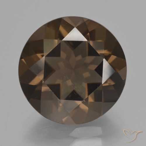 7.32ct Natural Marrón oscuro cuarzo ahumado, Redondo, VVS-VS