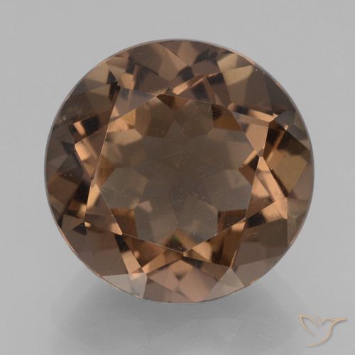 7.27ct Natural Marrón nogal cuarzo ahumado, Redondo, VVS-VS