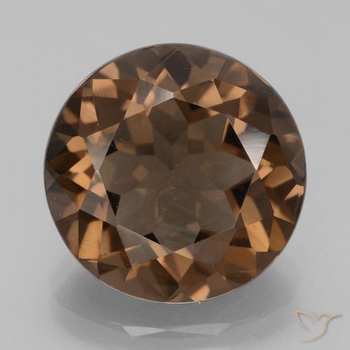 6.51ct Natural Marrón medio cuarzo ahumado, Redondo, VVS-VS