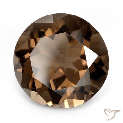 cuarzo ahumado Marrón oscuro natural de 6.40 ct, Redondo, VVS-VS