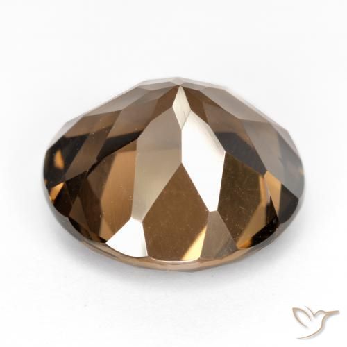 cuarzo ahumado Marrón oscuro natural de 6.40 ct, Redondo, VVS-VS