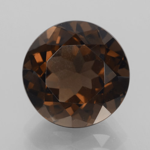 Cuarzo ahumado marrón natural de 4,83 ct, corte redondo, VVS-VS