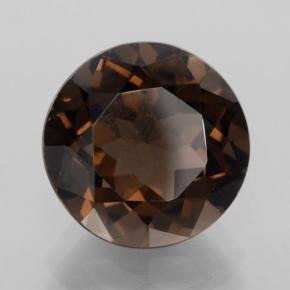 Cuarzo ahumado marrón natural de 4,83 ct, corte redondo, VVS-VS