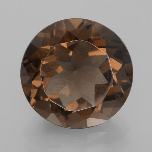 Cuarzo ahumado marrón natural de 6,96 ct, corte redondo, VVS-VS