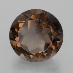 Cuarzo ahumado marrón natural de 6,96 ct, corte redondo, VVS-VS
