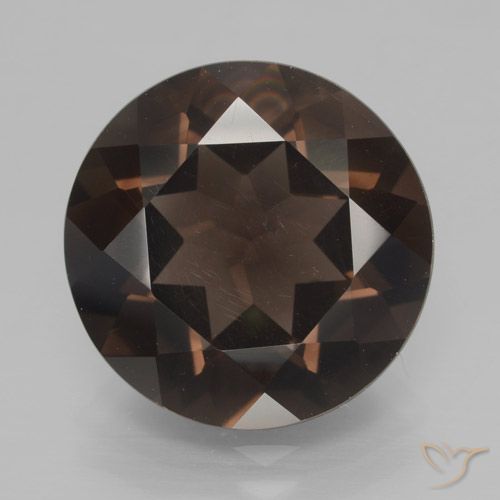 7.70ct Natural Marrón chocolate cuarzo ahumado, Redondo, VVS-VS