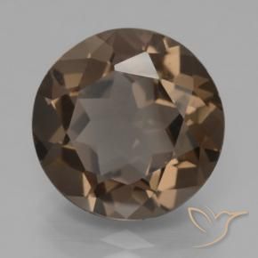cuarzo ahumado Marrón oscuro medio natural de 6.55 ct, Redondo, VVS-VS