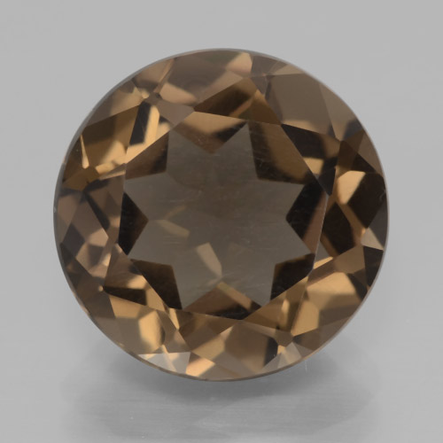 Cuarzo ahumado marrón natural de 6,79 ct, corte redondo, VVS-VS