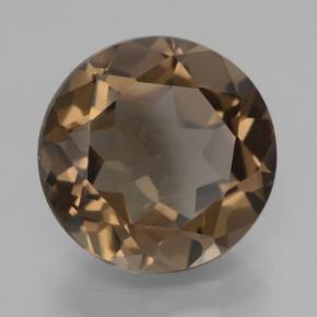 Cuarzo ahumado marrón natural de 6,79 ct, corte redondo, VVS-VS