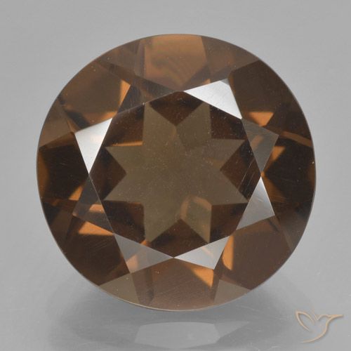 7.45ct Natural Marrón medio cuarzo ahumado, Redondo, VS