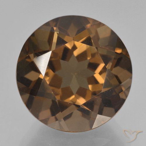 8.99ct Natural Marrón medio cuarzo ahumado, Redondo, VVS-VS