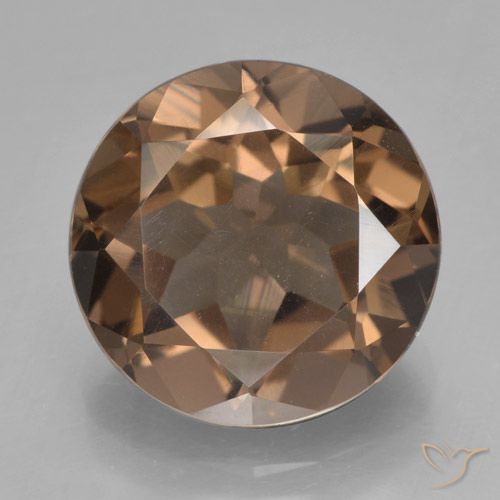 6.62ct Natural Marrón cálido cuarzo ahumado, Redondo, VS