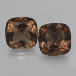 Gemas de cuarzo ahumado marrón natural de 13,42 ct, corte cojín, VVS-VS