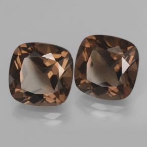Gemas de cuarzo ahumado marrón natural de 13,42 ct, corte cojín, VVS-VS
