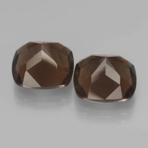 Gemas de cuarzo ahumado marrón natural de 13,42 ct, corte cojín, VVS-VS