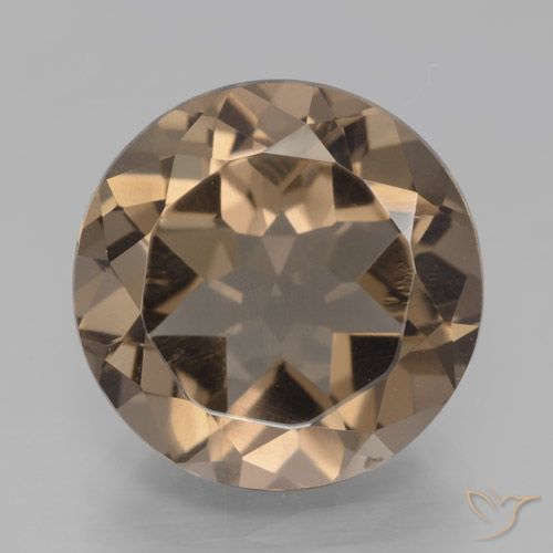 6.59ct Natural Marrón medio cuarzo ahumado, Redondo, VVS-VS