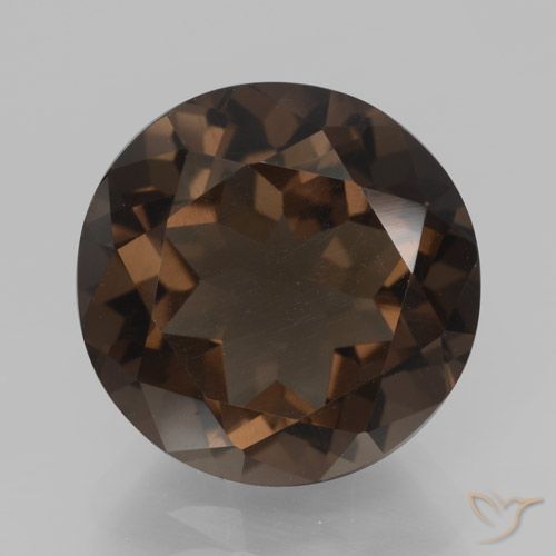 7.58ct Natural Marrón medio cuarzo ahumado, Redondo, VVS-VS
