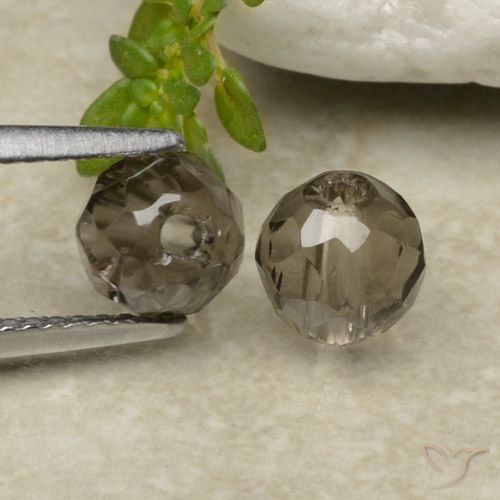 Gemas de Cuarzo Ahumado Marrón negro natural de 2.91 ct, Esfera / Bola, Transparente