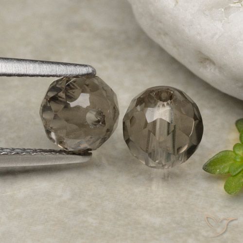 Gemas de cuarzo ahumado marrón natural de 2,84 ct, esfera / bola, transparente