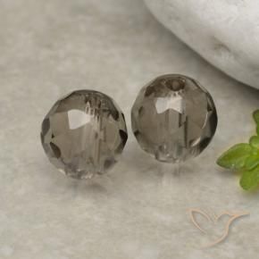 Gemas de cuarzo ahumado marrón natural de 2,84 ct, esfera / bola, transparente