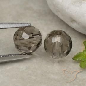 Gemas de cuarzo ahumado marrón natural de 2,84 ct, esfera / bola, transparente