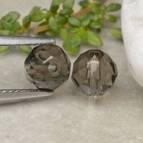 Gemas de Cuarzo Ahumado Marrón negro natural de 2.88 ct, Esfera / Bola, Transparente