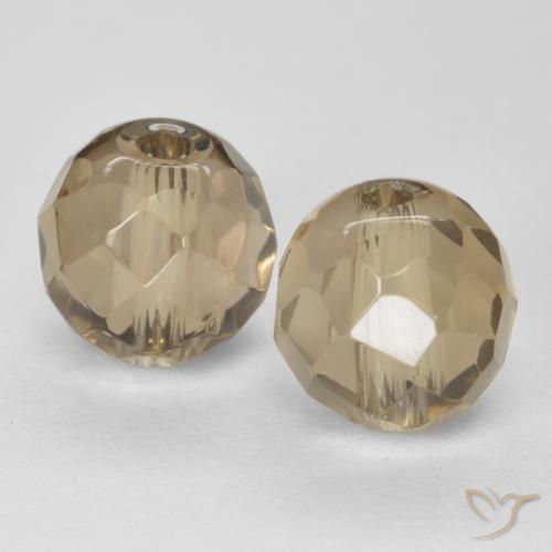 Gemas de Cuarzo Ahumado Medium Light-Brown natural de 2.95 ct, Esfera / Bola, Transparente