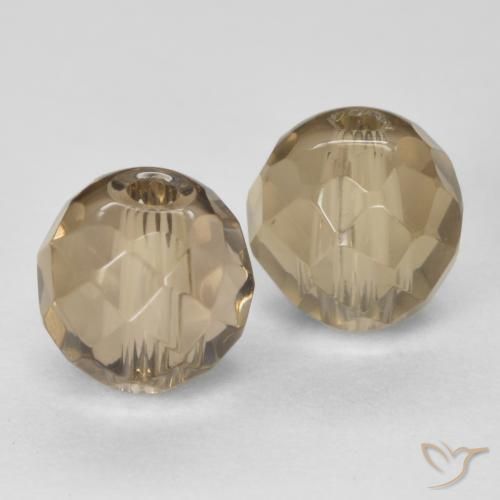 Gemas de Cuarzo Ahumado Medium Light-Brown natural de 2.95 ct, Esfera / Bola, Transparente