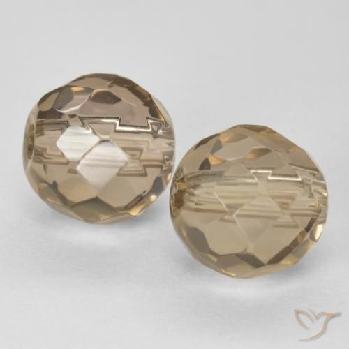 Gemas de Cuarzo Ahumado Medium Light-Brown natural de 2.95 ct, Esfera / Bola, Transparente
