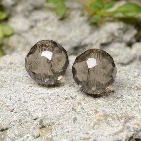 Gemas de cuarzo ahumado marrón natural de 2,90 ct, esfera / bola, transparente