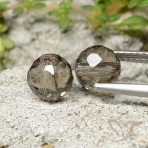 Gemas de cuarzo ahumado marrón natural de 2,90 ct, esfera / bola, transparente