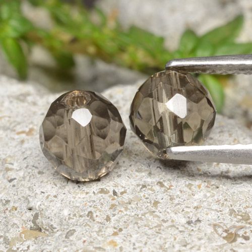 Gemas de cuarzo ahumado marrón natural de 2,80 ct, esfera / bola, transparente