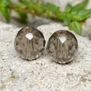 Gemas de cuarzo ahumado marrón natural de 2,80 ct, esfera / bola, transparente