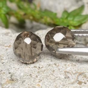 Gemas de cuarzo ahumado marrón natural de 2,80 ct, esfera / bola, transparente