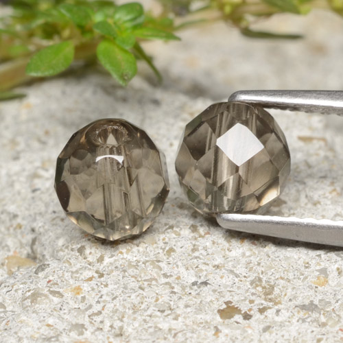 Gemas de cuarzo ahumado marrón natural de 2,77 ct, esfera / bola, transparente