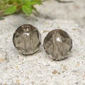 Gemas de cuarzo ahumado marrón natural de 2,77 ct, esfera / bola, transparente