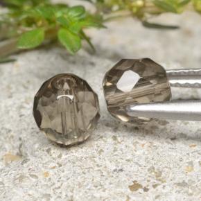 Gemas de cuarzo ahumado marrón natural de 2,77 ct, esfera / bola, transparente