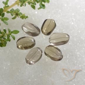 Gemas de cuarzo ahumado marrón natural de 6,14 ct, corte óvalo, transparente