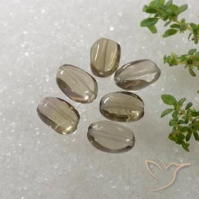 Gemas de cuarzo ahumado marrón natural de 6,14 ct, corte óvalo, transparente