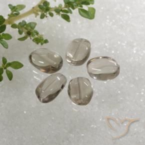 Gemas de cuarzo ahumado Marrón muy claro natural de 5.23 ct, Ovalada, Transparente
