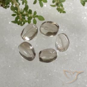 Gemas de cuarzo ahumado Marrón muy claro natural de 5.23 ct, Ovalada, Transparente
