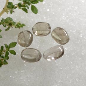 Gemas de cuarzo ahumado marrón natural de 3,69 ct, corte óvalo, transparente