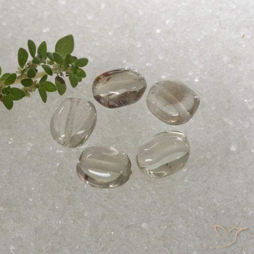 4.70ctw Natural Marrón muy claro cuarzo ahumado, Ovalada, Transparente