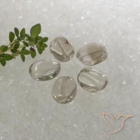 Gemas de cuarzo ahumado Marrón muy claro natural de 4.70 ct, Ovalada, Transparente