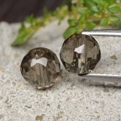 Gemas de cuarzo ahumado marrón natural de 2,77 ct, esfera / bola, transparente