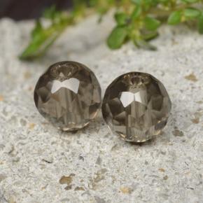Gemas de cuarzo ahumado marrón natural de 2,77 ct, esfera / bola, transparente