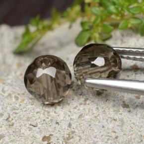 Gemas de cuarzo ahumado marrón natural de 2,77 ct, esfera / bola, transparente