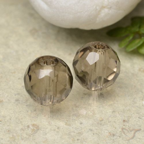 Gemas de cuarzo ahumado marrón natural de 2,88 ct, esfera / bola, transparente